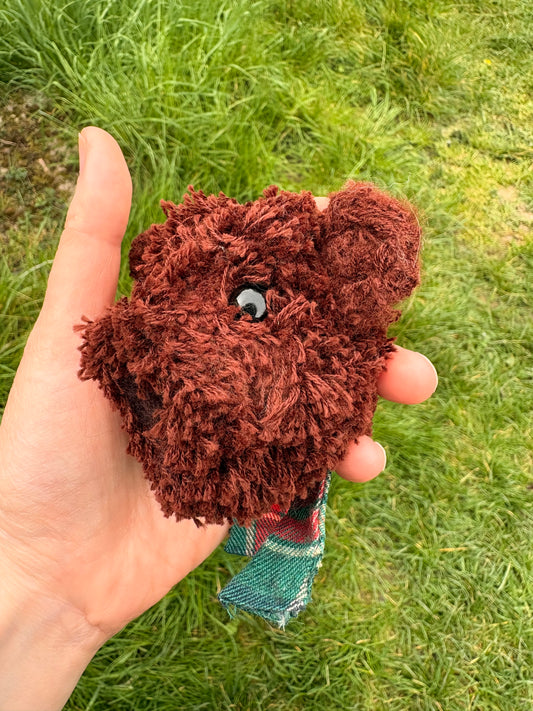 Broche-barrette ours brun