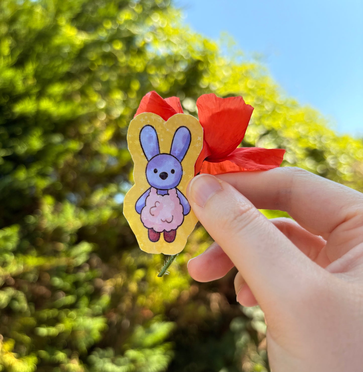 Cotton candy bunny Bibou stickers (drawn by Malin Palm)